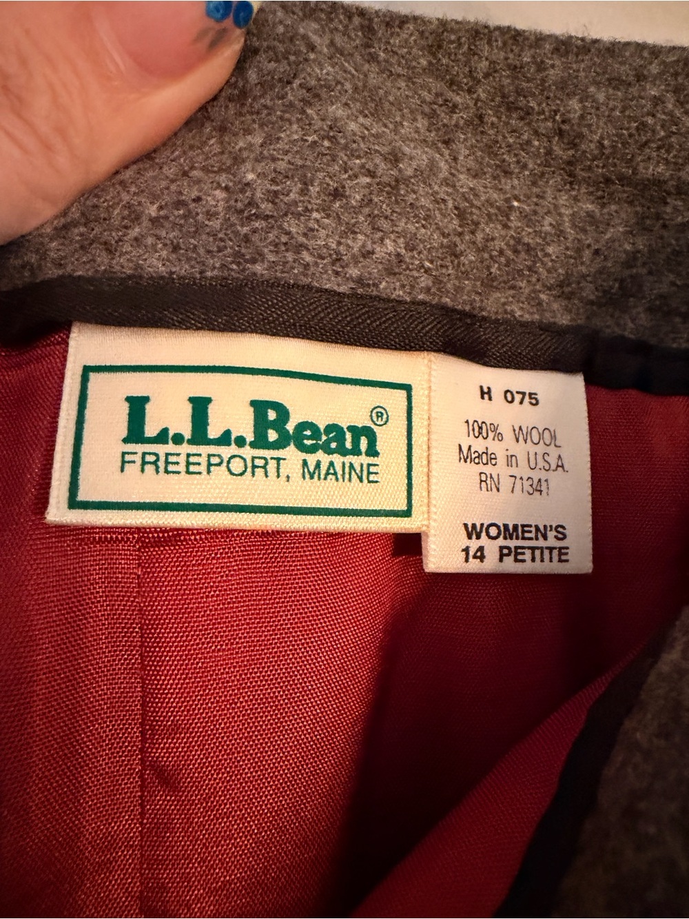 Vintage L.L. Bean Pleated Midi Skirt in Charcoal Gray - Picture 3 of 3